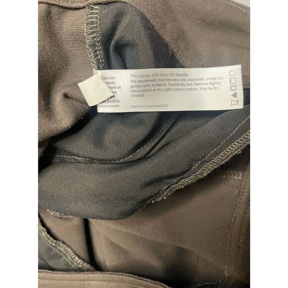 Eileen Fisher Dark Brown Viscose Blend Straight Leg Trouser Pants Medium - Picture 4 of 5